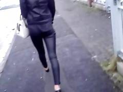 Cum on cute teen leather jacket and pants