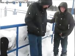 Russian guy at the station shows dick