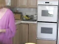 Interrupting Granny In The Kitchen With Sex