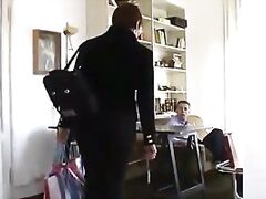 Mature cleaning lady take care of a young cock