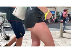 LEATHER SHORTS - FORIEGN TOURIST IN TESCO