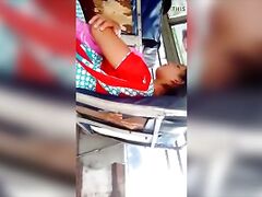 Indian teenage married girl beautiful side  view in bus (part 2)