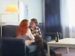 Redhead norwegian big tits milf in lingerie
