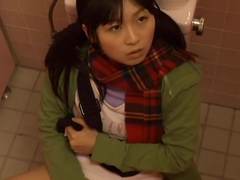 Young Girl and Older Man Have Sex in Public Toilet