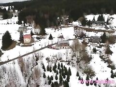 Lesbea Sexy young lesbians swap snow for intimate trib