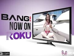 Teen Lena flashes and teases in public