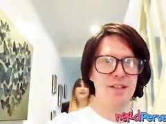 Busty Sophie Sheridan sucking balls before cock audition